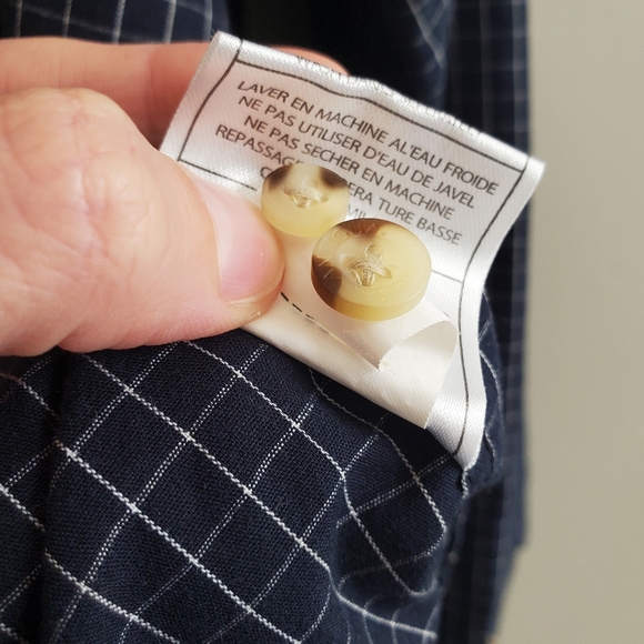 Antigua Men's Sporting KC Plaid Button Down Long Sleeve Shirt in Navy Size XL - Picture 6 of 9